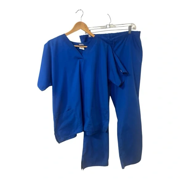 Cherokee Authentic Workwear Scrubs 2 Piece Set Royal Blue Uniform Size M - Picture 3 of 13